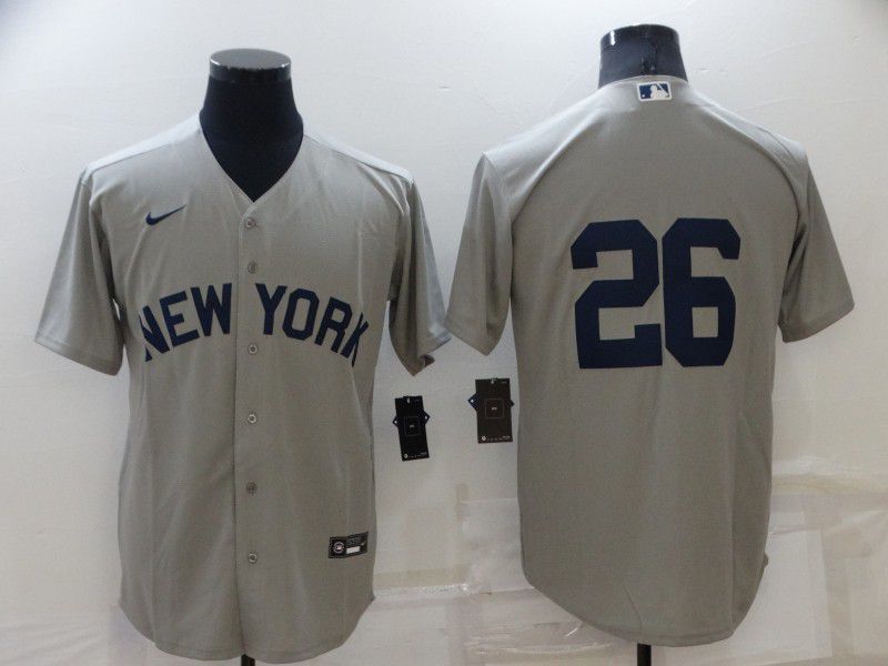 Men New York Yankees 26 No Name Grey Game 2022 Nike MLB Jersey